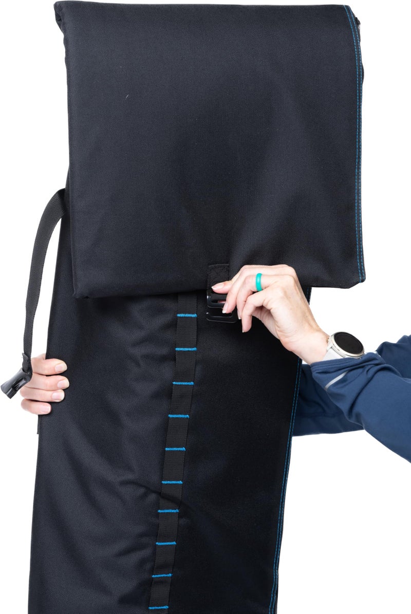 Element Equipment Padded Ski Bag Adjustable One Size Fits All Travel Ski Bag Black/Blue - Image 5